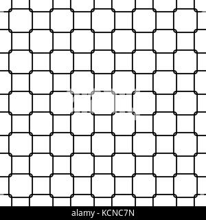Nahtlose abstrakte schwarz-weiß abgerundete Raster Hintergrund Design - geometrische Vector Illustration Stock Vektor