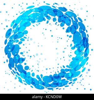 Kreis Aqua Splash auf weißem Hintergrund Stock Vektor