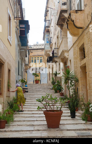 Zurück street in drei Städten Malta Stockfoto