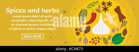 Gewürze und Kräuter banner horizontale Konzept Stock Vektor