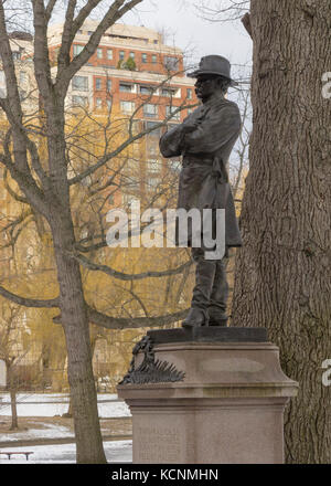 Colonel Thomas Cass Statue in Boston Public Garden Stockfoto