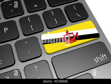 Brunei Tastatur Bild mit Hi-res gerenderte Grafiken, die für jede beliebige Grafik Design verwendet werden könnten. Stockfoto