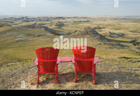 Killdeer Badlands, Ostblock, Grasslands National Park, Saskatchewan, Kanada Stockfoto