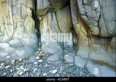 Basalt erosion Details, Brier Island, Bucht von Fundy, Nova Scotia, Kanada Stockfoto