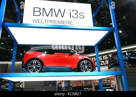 Die Automobilhersteller präsentierten ihre neuesten Modelle auf der IAA 2017 in Frankfurt Stockfoto