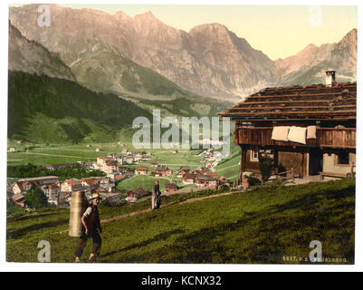 Engelberger Tal und der Bäuerlichen Haus, Berner Oberland, Schweiz LCCN 2001701132 Stockfoto