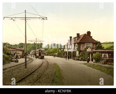 Groudle Glen Hotel- und Straßenbahnhaltestelle, von der Insel Man LCCN 2002697034 Stockfoto