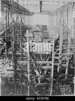 BB 53 PCU Iowa, Aussicht vom Bug nach achtern Stockfoto