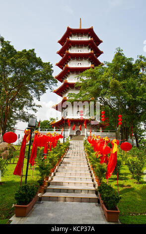 Die große Pagode im chinesischen Garten, Singapur Stockfoto