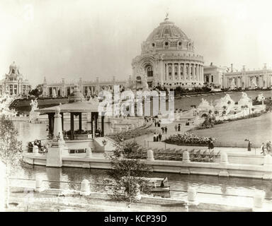 Festival Hall, Kaskaden und Lagune am World's Fair 1904 von Nordwesten gesehen Stockfoto