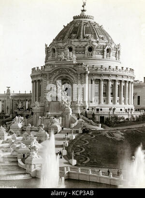 Festsaal und die Wasserfälle in der Weltausstellung 1904 Stockfoto