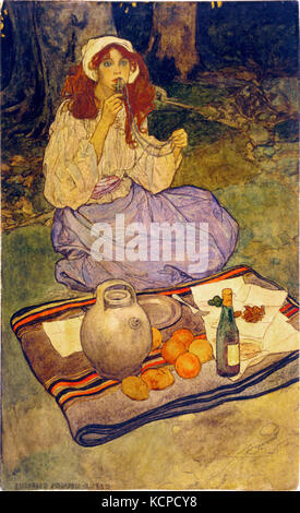 Elizabeth Shippen Green, Miguela, Noch immer kniend, legen Sie es an ihre Lippen, 1906 Stockfoto