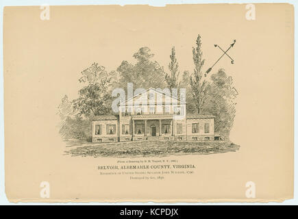 Belvoir, Albemarle County, Virginia. Residenz des United States Senator John Walker, 1790. Durch einen Brand zerstört, 1836 (NYPL Hades 256468 432021) Stockfoto