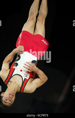 Montreal, Kanada. 05 Okt, 2017. Gymnast Kenzo Shirai (JPN) konkurriert in den Männern rund-um-Finale während die 47 Abb. Gymnastics World Championships in Montreal, Kanada. Melissa J. Perenson/CSM/Alamy leben Nachrichten Stockfoto