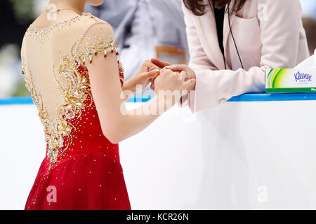 Der saitama super Arena, Saitama, Japan. 7. Okt 2017. (L - r) marin Honda, Mie hamada (JPN), Japan Open 2017 an der Saitama super Arena, Saitama, Japan. Credit: yohei Osada/lba Sport/alamy leben Nachrichten Stockfoto