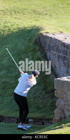 Fife, Schottland, Großbritannien. 7. Okt 2017. Kelly Rohrbach spielt die 3. Runde der Alfred Dunhill Cup, Könige Scheunen Golfplatz, Fife, Schottland, UK Samstag, 7. Oktober 2017 Credit: Derek Allan/Alamy leben Nachrichten Stockfoto