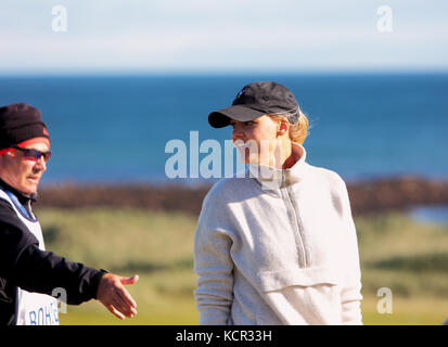 Fife, Schottland, Großbritannien. 7. Okt 2017. Kelly Rohrbach spielt die 3. Runde der Alfred Dunhill Cup, Könige Scheunen Golfplatz, Fife, Schottland, UK Samstag, 7. Oktober 2017 Credit: Derek Allan/Alamy leben Nachrichten Stockfoto