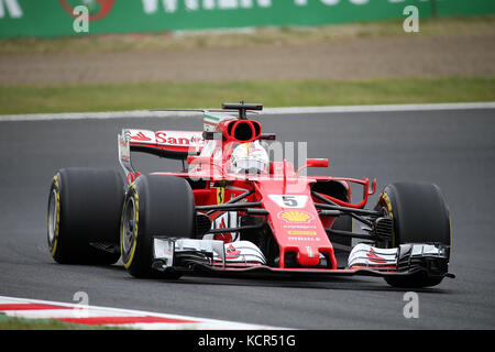 Suzuka, Japan. 7. Okt 2017. 2017 Formel 1 Grand Prix, 06. - 08.10.2017 Sebastian Vettel (GER #5), Scuderia Ferrari Foto: Cronos/Hasan Bratic Credit: Cronos/Alamy leben Nachrichten Stockfoto