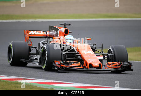 Suzuka, Japan. 7. Okt 2017. 2017 Formel 1 Grand Prix, 06. - 08.10.2017 Fernando Alonso (SPA #14), McLaren Honda Foto: Cronos/Hasan Bratic Credit: Cronos/Alamy leben Nachrichten Stockfoto