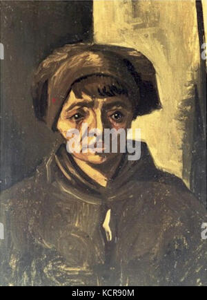 Kopf einer Bäuerin mit einer dunklen Kappe von Vincent van Gogh Stockfoto