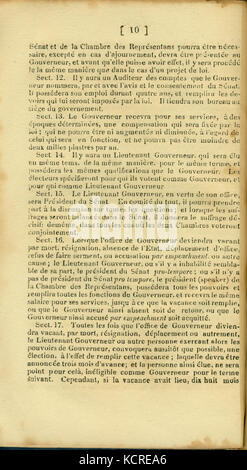 Verfassung de L'Etat du Missouri. 1820. S. 10. Übersetzt von F.M. Guyol, gedruckt von Joseph Charless Stockfoto