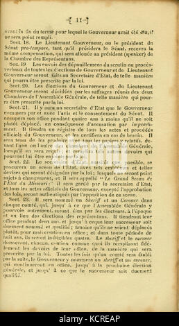 Verfassung de L'Etat du Missouri. 1820. S. 11. Übersetzt von F.M. Guyol, gedruckt von Joseph Charless Stockfoto