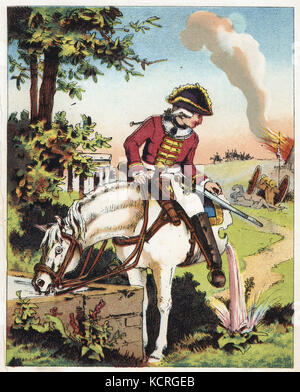 "Die Reisen und überraschende Abenteuer des Baron Münchhausen" Chromolithograph aus einer französischen Ausgabe 1850 Stockfoto