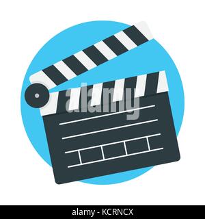 Clapperboard Symbol Vektor isoliert auf farbigem Hintergrund, Vektor Illustration flach Design Stock Vektor