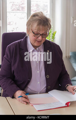 Monika Christmann, ehemaliger Präsident der Internationalen Organisation, in Geisenheim University, Deutschland Stockfoto