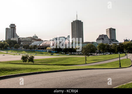 Die moderne Skyline der Stadt Blick von Parc des Champs-de-Bataille national Battlefields park Quebec City Kanada Stockfoto
