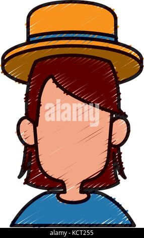Frau mit Hut Stock Vektor
