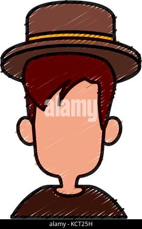 Mann mit Hut Stock Vektor
