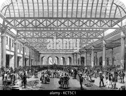 Billingsgate Fish Market. Innenraum ILN 1876 Stockfoto