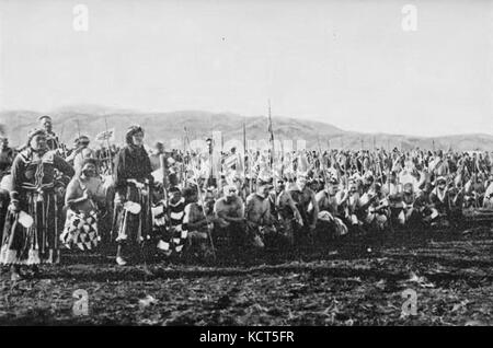 Haka für eine königliche Herzog bei Rotorua Stockfoto