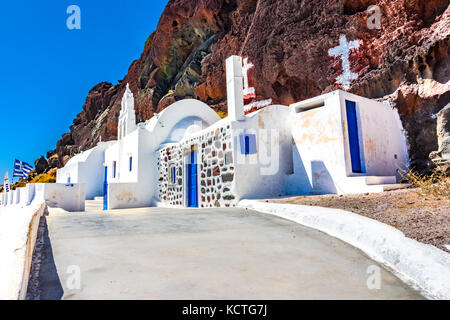 Kirche in der Nähe von red Beach, Chania, Chania, Kreta - Santorin - Thira, Griechenland Stockfoto