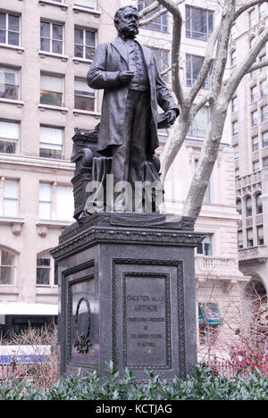 Präsident Chester eine Arthur Statue im Madison Square Park in New York City Stockfoto