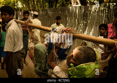 Flüchtlingskrise, Cox's Bazar, Bangladesch. Es gibt schätzungsweise 800.000 + Leute, die an der Grenze zu benachbarten Myanmar geflüchtet sind. Stockfoto