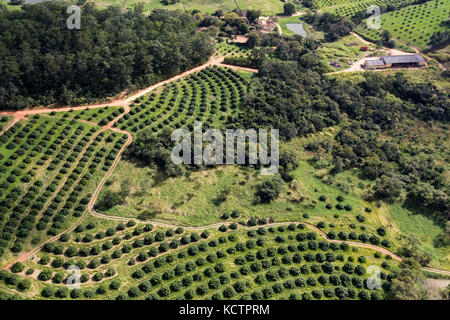 Luftaufnahme eines Bauernhofs in Jundiaí - Brasilien Stockfoto