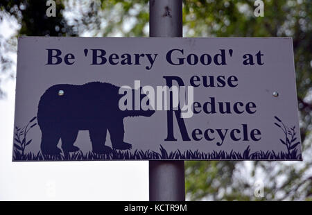 Umwelt Schild in Delhi Zoo Stockfoto