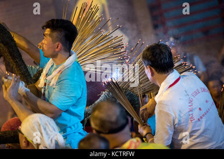 Fire Dragon, Feuer, Drachen, tai Hang, Tai, Hängen, Causeway Bay, tung lo Wan, Hong Kong, Hong, kon, Festival, Mitte Herbst, Herbst, Herbst, im Stockfoto