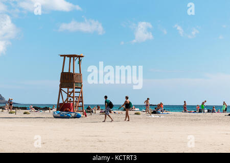 1. Oktober 2017, Elafonissi, Griechenland - Elafonissi Strand, in der Nähe der südwestlichen Ecke von der Mittelmeerinsel Kreta im initiereb entfernt Stockfoto