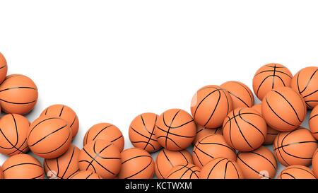 Basketball Bälle auf weißem Hintergrund Stockfoto