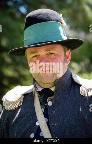 Schlacht von longwoods Reenactment und anglo-amerikanischen Krieg von 1812, der kanadischen Freiwilligen re-Enactor, Longwoods Road Conservation Area North Dakota, Ontario, Kanada Stockfoto