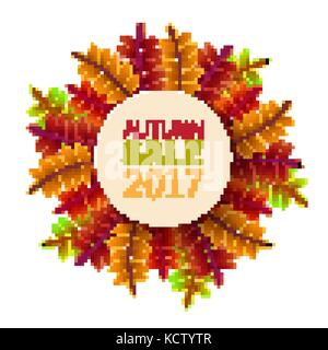 Blätter im Herbst. Helle, bunte Blätter im Herbst Mountain Ash, rowa Stock Vektor