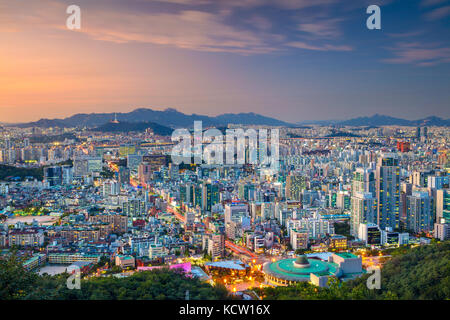 Seoul. stadtbild Bild von Seoul downtown im Sommer Sonnenuntergang. Stockfoto