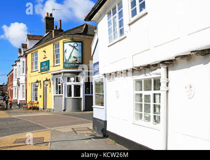 Die Anchor Pub am Kai Seite, Woodbridge, Suffolk, England, Großbritannien Stockfoto