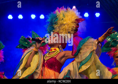 Bühne Tänzer am Tropicana Club, Miramar, Havanna, Kuba Stockfoto