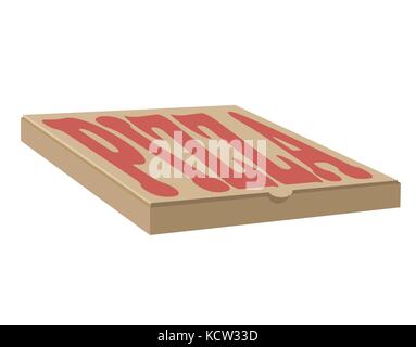 Vektor Design von Boxen für Pizza. Box mit layout Elemente. craft Papier Pappe und Zeichen Abbildung Stock Vektor