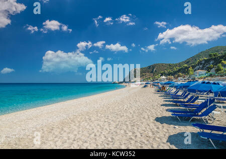 Kathisma Beach, Insel Lefkada, Griechenland. kathisma Beach ist einer der besten Strände auf Lefkada Insel im Ionischen Meer Stockfoto