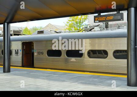 Die princeton Bahnhof auf dem Campus der Universität Princeton, der Heimat der Dinky Shuttle Zug zum NJ Transit Northeast corridor Stockfoto